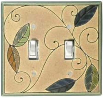 Natural Leaves Ceramic Switchplates