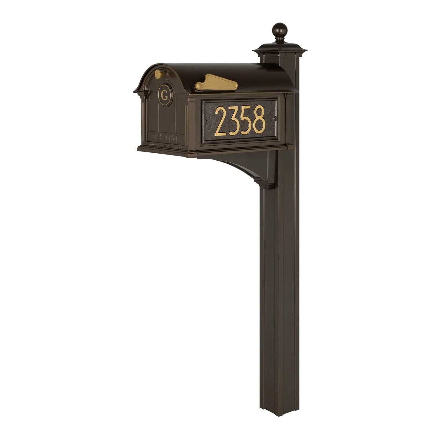 Modern Balmoral Monogram Mailbox Package - Bronze