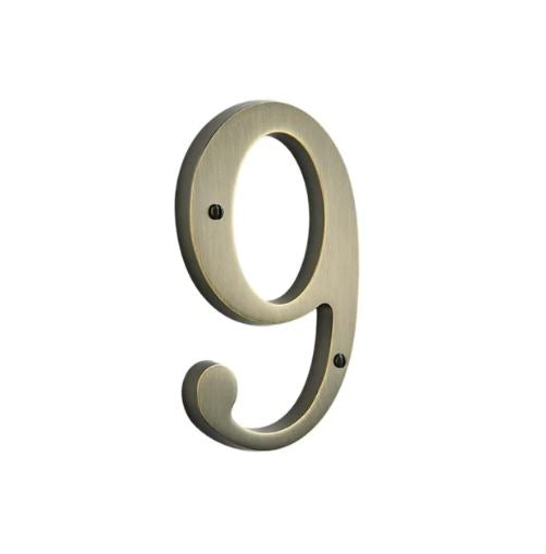 House Numbers - Satin Brass & Black