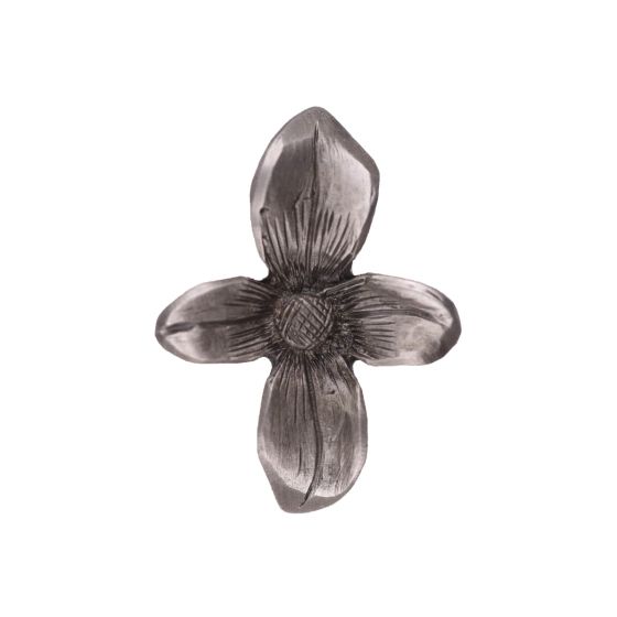 Antique Pewter Realistic Dogwood Cabinet Knob