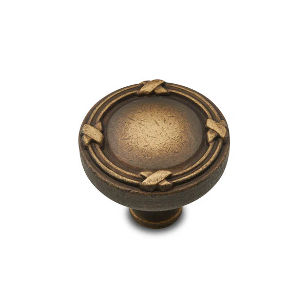 Lines and Crosses Knob - Antique English