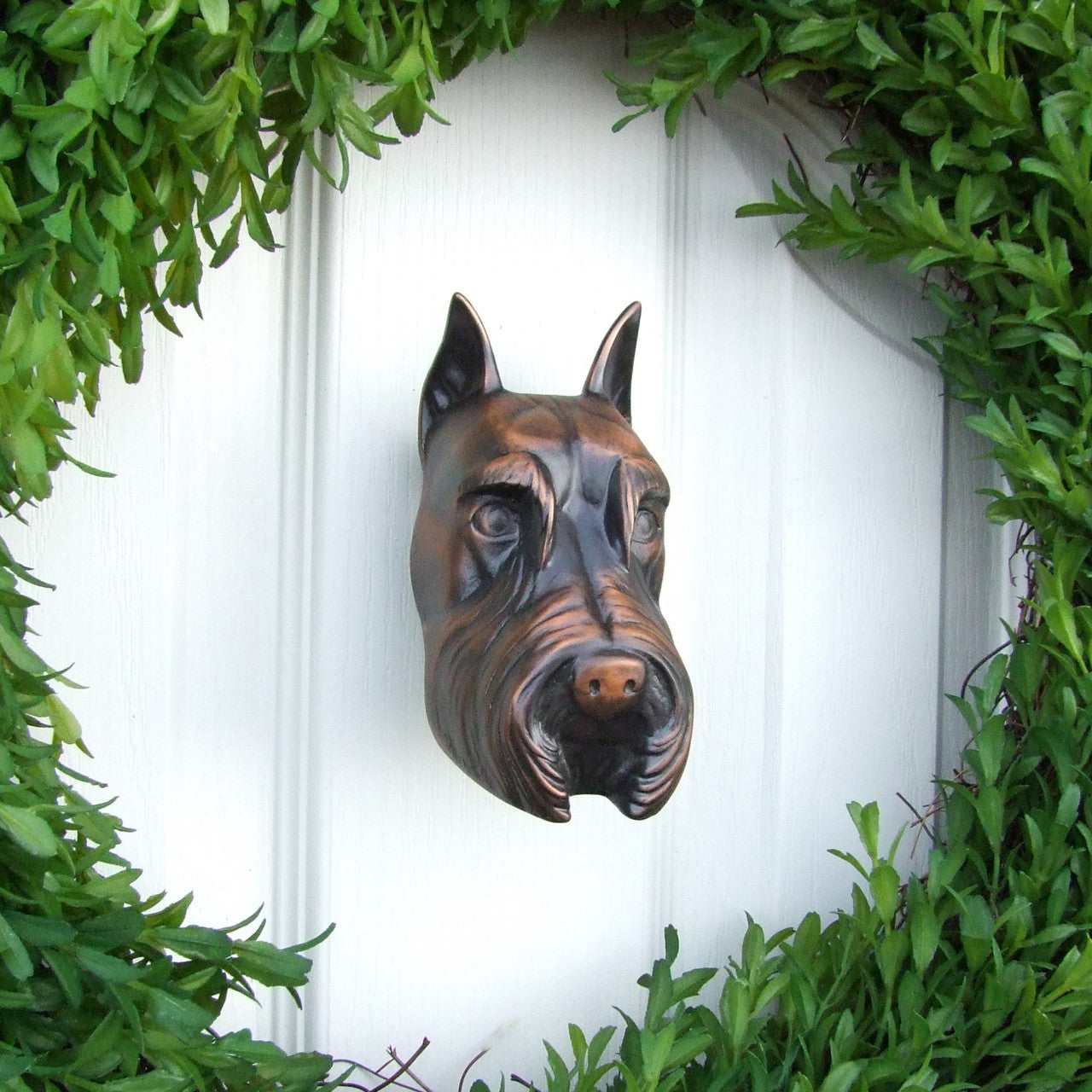 Michael Healy Schnauzer Door Knocker Bronze