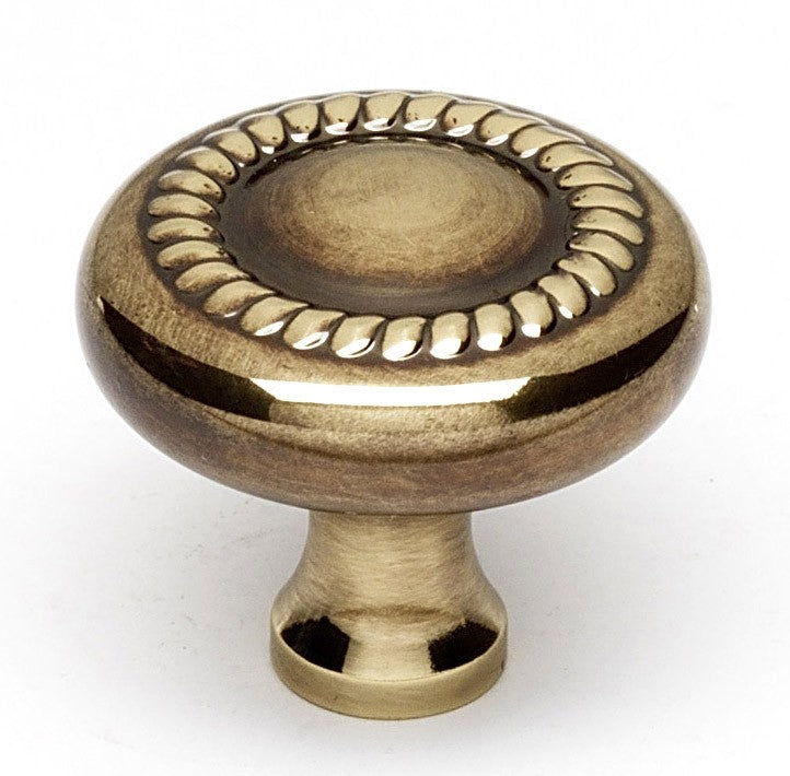 Polished Antique Roped Knob 1"
