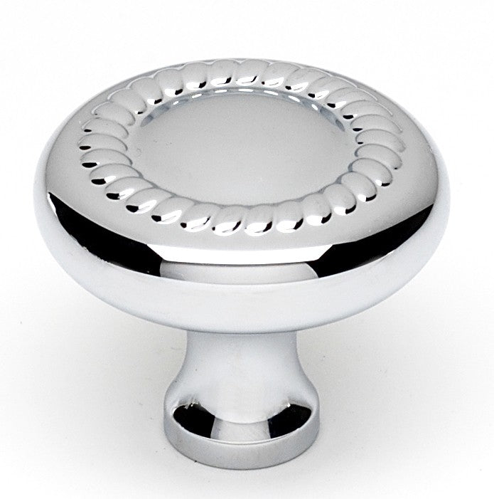 Polished Chrome Roped Knob 1"