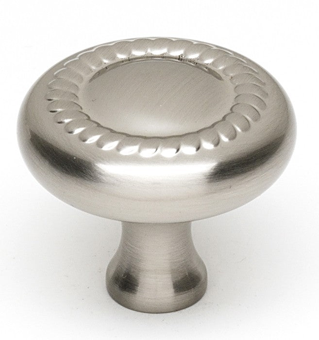 Satin Nickel Roped Knob 1"