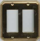 Polished Brass Beaded Double GFI