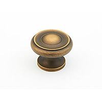 Antique Light Brass Stepped Knob 1.5"