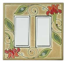 Red Flower Double Decora Switch Plate