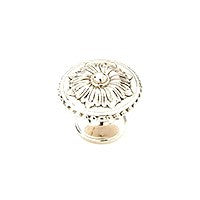 White Brass Ornate Knob