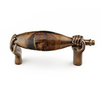 Estate Dover Wine Bottle Pull 6" with Tiger Penshell