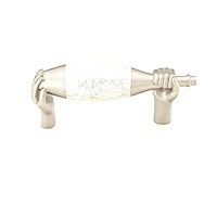 Satin Nickel Wine Bottle Pull 3" with Mother of Pearl