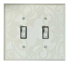White Design Double Toggle Switch Plate