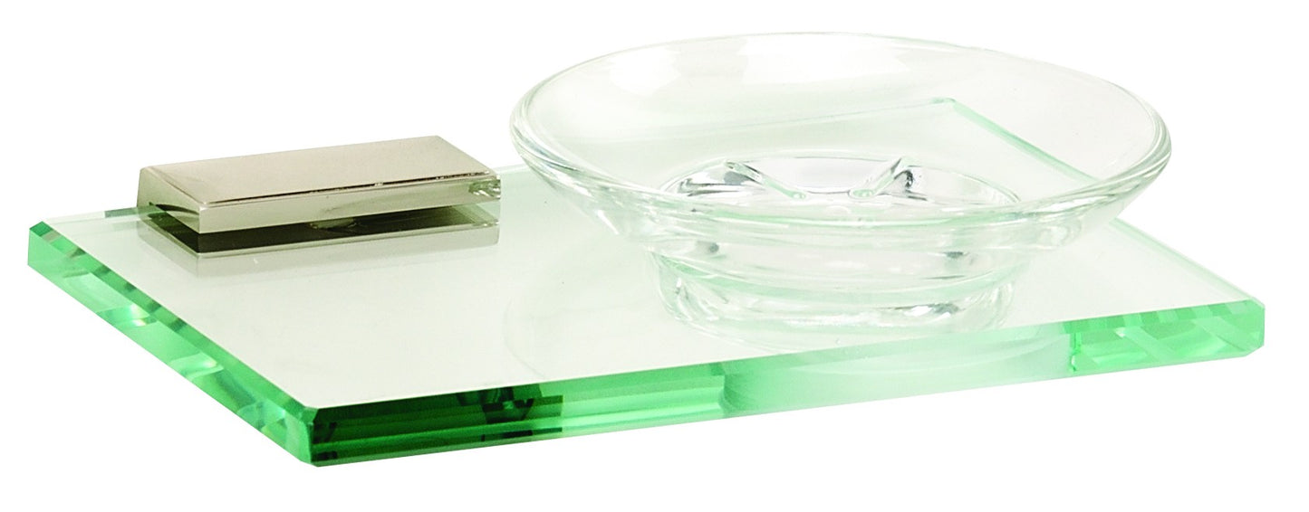 Polished Nickel Glass Soap Dish
