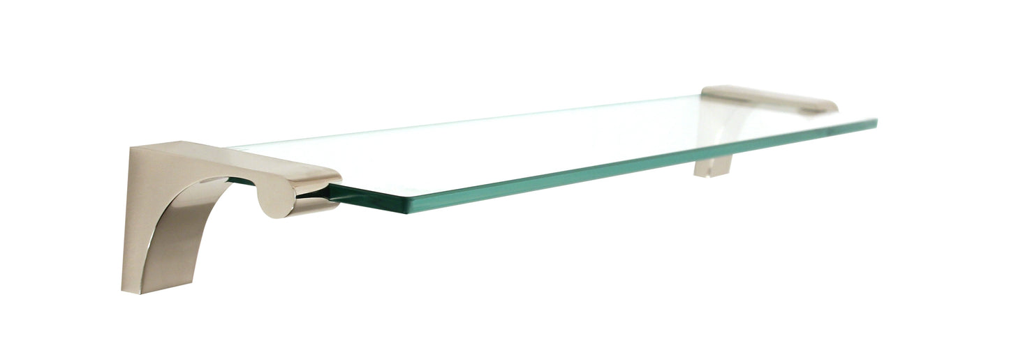 Polished Nickel Glass Shelf 18"
