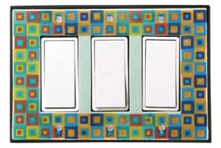 Tiny Tiles Triple Decora Switch Plate