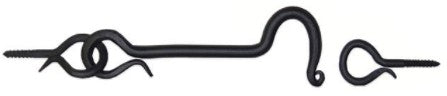 Black Iron Hook and Eye 5"