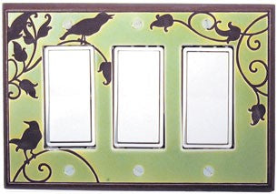 Green Songbird Triple Decora Switch Plate