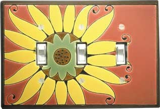 Sunflower Triple Toggle Switch Plate