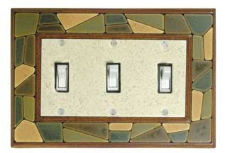 Mosaic Triple Toggle Switch Plate