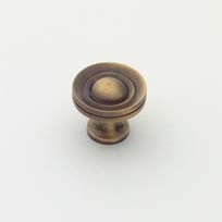 Antique Brass Beveled Knob 3/4"