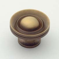 Antique Brass Beveled Knob 1.5"