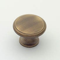Antique Brass Conventional Knob 1.25"