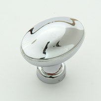 Large Polished Chrome Oval Knob