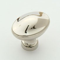 Large Polished Nickel Oval Knob