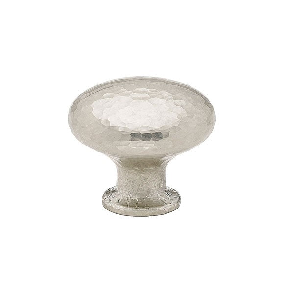 Large Round Hammered Knob in Satin Nickel