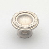 Large Traditional Knob Satin Silver