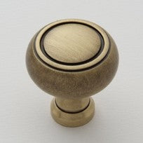 Antique Brass Disk Knob 1.25"