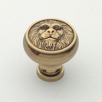 Polished Antique Lion Knob 1.25"