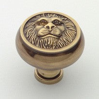 Polished Antique Lion Knob 1.5"