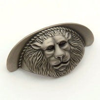 Weathered Antique Nickel Lion Cup Pull