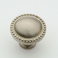 Satin Nickel Beaded Knob 1.25"
