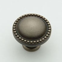 Weathered Antique Nickel Beaded Knob 1.25"