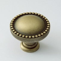 Weathered Brass Beaded Knob 1.25"