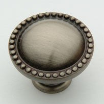 Antique Nickel Beaded Knob 1.5"