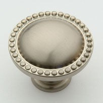 Satin Nickel Beaded Knob 1.5"