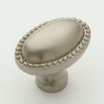 Satin Nickel Beaded Oval Knob