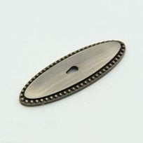 Antique Nickel Beaded Oval Back Plate