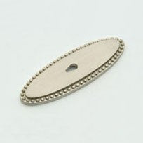 Satin Nickel Beaded Oval Back Plate