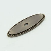 Weathered Antique Nickel Beaded Oval Back Plate