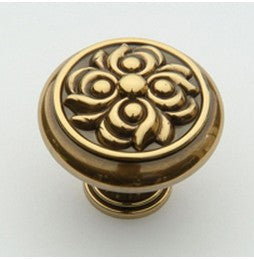Polished Antique Flower Knob 1.25"