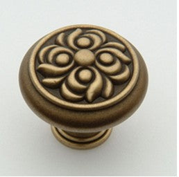Weathered Brass Flower Knob 1.25"