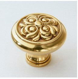 Polished Brass Flower Knob 1.5"