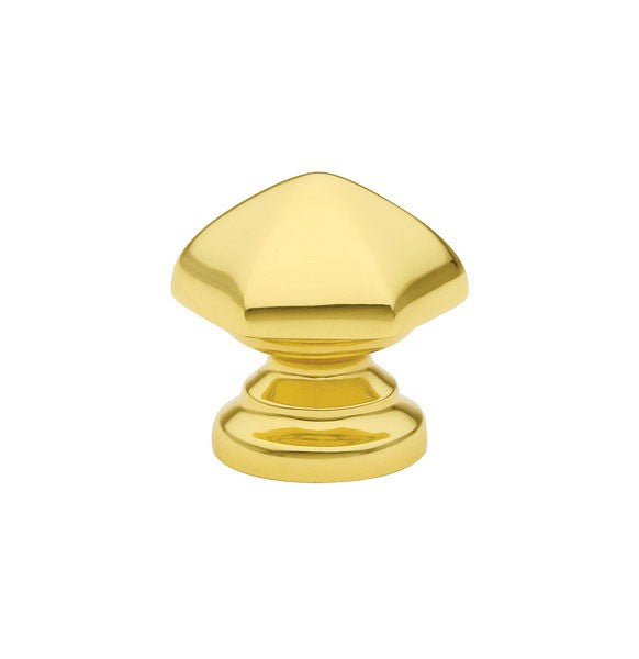 Large Polished Brass Hexagon Knob