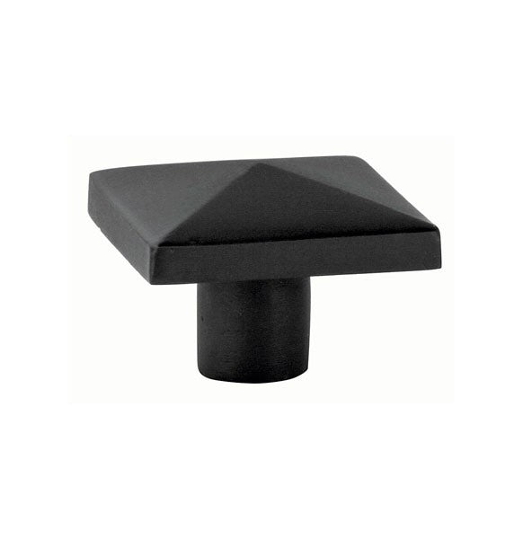 Flat Black Square Knob 1.25"