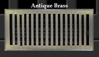 Antique Brass Contemporary Floor Vent 4X10"