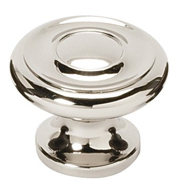Polished Nickel Traditional Knob 1"